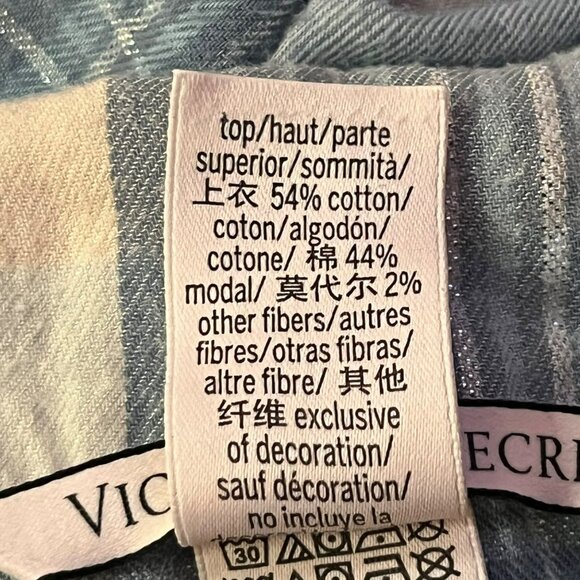 Victoria’s Secret Pajama Set Womens S Used 2 Piece Plaid Flannel Cotton Modal - Picture 7 of 16